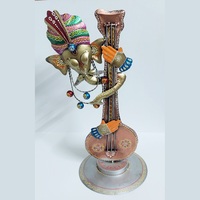 Sculpture artisanale en métal Ganesh Ji Sitar de haute qualité - Design traditionnel, multi-pièces, respectueux de l'environnement, décoration d'intérieur