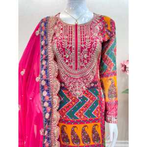 ชุดปาร์ตี้2XL ชุดแฟนซีดูปัตต้า & ชุดเสื้อ Dhoti - Product Image 5