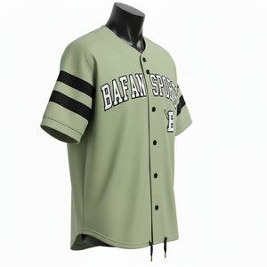 Camiseta 100% algodón para hombre, corte holgado, estampada, estilo jersey de béisbol, paneles de tela de malla entrelazada de poliéster GSM, logotipo con costuras personalizadas. - Product Image 5