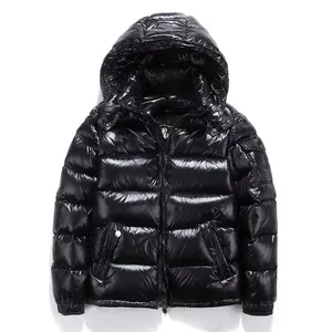 Veste d'hiver pour homme à capuche, rembourrée, coupe-vent, fermeture éclair, style décontracté, couleur unie, en polyester - Product Image 1