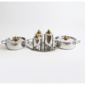 Silver Shiny Polished Hand Hammered Stainless Steel Golden Pumpkin Lids Home Hotel Kitchenware Luxury Ruffoni Casseroles Supply - Product Image 5