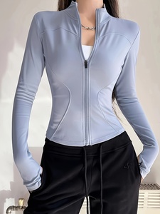 Womens Professional Yoga <b>Jacket</b> Full Zip Sports Fitness Running <b>Workout</b> <b>Jacket</b> Custom Logo OEM ODM Private Label Manufacturer - Product Image 1