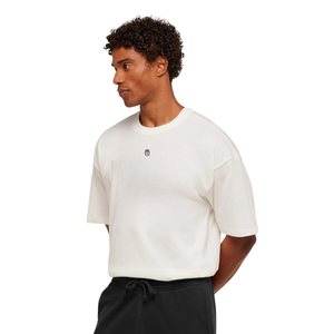 เสื้อยืดออกกำลังกายผู้ชายไซส์ใหญ่ พิมพ์ลายกราฟิก ระบายอากาศได้ดี เหมาะสำหรับการฝึกซ้อมกีฬา ทรงหลวม ใส่สบาย สีขาว - Product Image 4