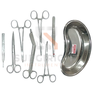 Juego de Instrumentos Quirúrgicos Menores de Acero Inoxidable con Bandeja Quirúrgica, Kit Médico Reutilizable para Cirugía General y Ginecología de Blush Surgical - Product Image 1