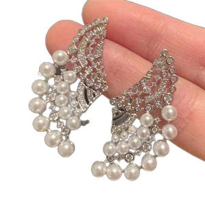 Boucles d'oreilles en perles d'eau douce de haute qualité 6-7 mm, cristal, luxe léger, accessoire naturel à forte luminosité, niche, sensation haut de gamme - Product Image 5