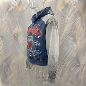 Sweat-shirt à capuche zippé Snowgrace en molleton bouclette, manches classiques, poche imprimée sur le devant, unisexe, décontracté, pour l'automne, 100% coton - Product Image 2
