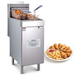 Friggitrice Elettrica Commerciale con 3 Bruciatori in Acciaio Inox, da Pavimento, con Doppi Cestelli Regolabili per Ristoranti - Product Image 1