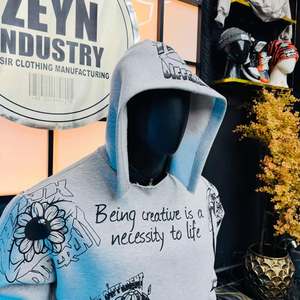 Sudadera con capucha unisex de streetwear, extragrande, de algodón 100% de alto gramaje, estilo vintage, con cremallera, efecto desgastado y lavado ácido - Product Image 3