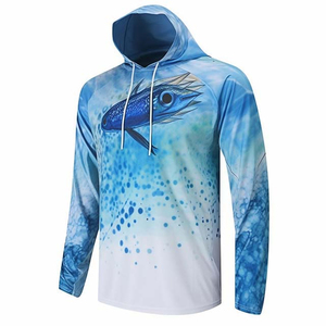 Sweat à capuche de pêche pour homme avec logo personnalisé, imprimé numérique, imperméable, séchage rapide, grande taille, manches longues, UPF 50, anti-UV, respirant, pour activités de plein air - Product Image 6