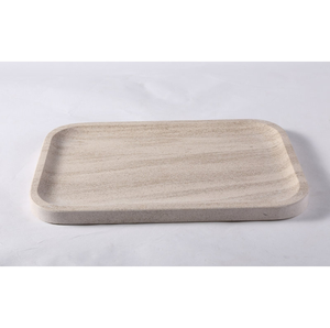 Plateau de service rectangulaire en bois de luxe, design minimaliste et solide, durable, au meilleur prix - Product Image 1