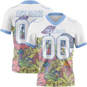 Maillot de football américain personnalisé, col en V, manches courtes, impression intégrale, motif de dessin animé, nom de l'équipe, polyester respirant, unisexe adulte - Product Image 6