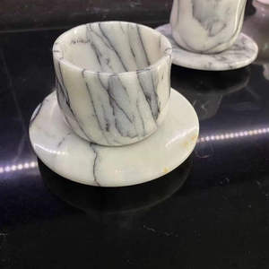Luxury <b>Marble</b> <b>Coaster</b> Set Natural Finish Handmade Espresso Drinking Accessories for Home Kitchen Coffee Table and Dining Table - Product Image 1