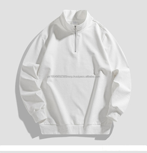 Sudadera con capucha y media cremallera de algodón para hombre, ropa de calle con logotipo personalizado, Sudadera con cuello levantado, camisa de manga larga Polo para hombre, camisa de trabajo con media cremallera - Product Image 2