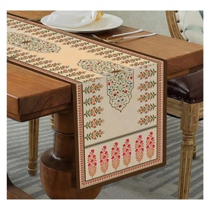 Multi Color Striped White 100% Organic Cotton GOTS Certificate Plain Dining Luxury Decorative Home High Quality <b>Table</b> <b>Runner</b> - Product Image 6