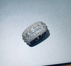 5 Layer Moissanite Diamond <b>Iced</b> Out Band <b>Ring</b> Mens Hip Hop Bling <b>Ring</b> Jewelry for Men and Women Luxury Statement - Product Image 4