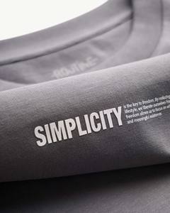 T-shirt en coton tricoté à manches courtes et col rond pour homme, coupe ajustée, grammage lourd, décontracté, écologique, anti-boulochage, infroissable et respirant - Product Image 5