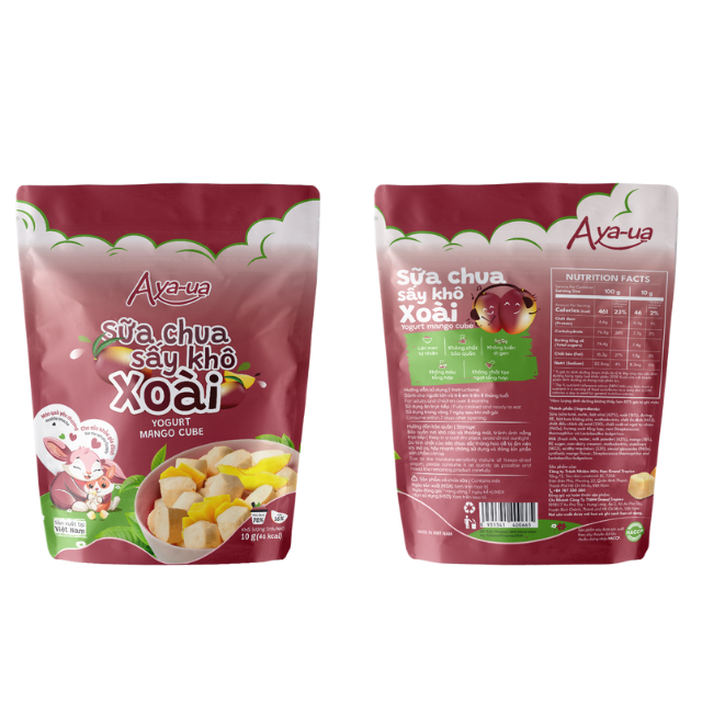 OEM, сублимированные кубики йогурта, здоровая закуска, айа-УА, манго, HACCP, сертификация, частная марка-упаковка 10 г