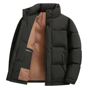 Manteau d'hiver pour homme, imperméable, respirant, épais, rembourré, col montant, capuche, fermeture éclair, vêtements d'extérieur - Product Image 1