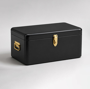 Coffre de rangement moderne en métal avec design pliable, construction en acier durable, poignées pour l'organisation quotidienne des vêtements - Product Image 2