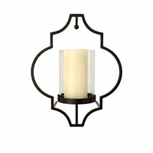 Juego de Apliques de Pared de Metal Negro Minimalista con Portavelas de Vidrio, Diseño de Cilindro Alto, Montaje Seguro, Brillo Cálido, Decoración Moderna para el Hogar - Product Image 5