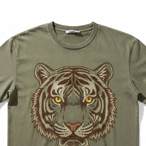 Camiseta Vintage con Gráficos y Pedrería, Estilo Hip Hop, para Hombre, Tejido Grueso, Personalizada, con Diseño de Diamantes Brillantes - Product Image 4