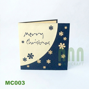 Personalizado impreso 3D copo de nieve Navidad tarjetas de felicitación impresión Offset papel hecho a mano 'gracias' bodas cumpleaños recuerdo - Product Image 2