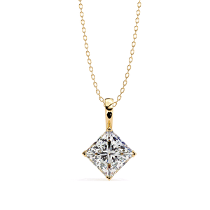 Pendentif en diamant de laboratoire de couleur E, taille princesse, certifié IGI, en or, pour homme et femme, pour fiançailles, mariage, anniversaire et cadeaux - Product Image 1