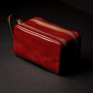 Premium Genuine Leather <b>Toiletry</b> <b>Bag</b> Vintage Dopp Kit Mens Shaving Wash <b>Bag</b> <b>Large</b> Travel Cosmetic <b>Bag</b> Supplier TYG-0110 - Product Image 3