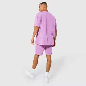 Ensemble court pour homme en coton premium, t-shirt et short assortis, coupe décontractée confortable, tenue décontractée pour l'été - Product Image 2