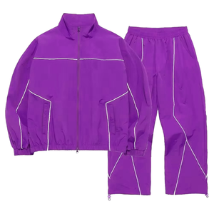 Conjunto Deportivo Ligero de 2 Piezas para Hombre, Chaqueta Cortavientos y Pantalones de Chándal Estilo Retro, Lavado Ácido, para Calentamiento de Fútbol - Product Image 5