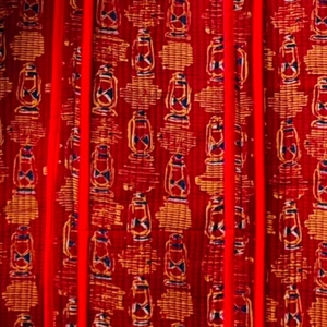 Block Printed Handmade Red Panelled Nonwoven Pure Cotton Bohemian Style Eco-friendly Tote <b>Bag</b> Zipper Closure <b>Beach</b> Summer - Product Image 6