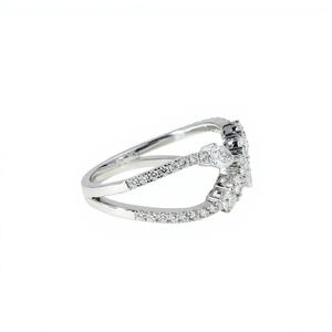 Unisex Infinity Moissanite <b>Ring</b> Round Brilliant Cut Prong Setting 925 Silver Gold Plated Hiphop Style - Product Image 2