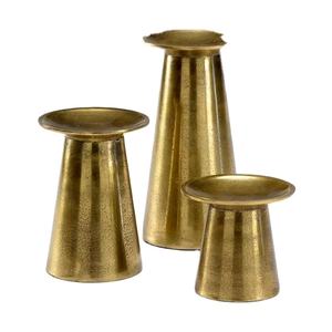Portavelas de Metal y latón antiguo para decoración de bodas y fiestas, Juego de 3 portavelas, el más vendido - Product Image 1