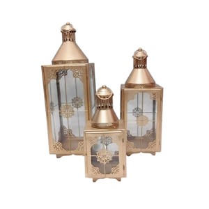 Farol de Metal Negro Vintage, Decorativo, Colgante, Estilo Marroquí, con Paneles de Vidrio Transparente, para Centros de Mesa de Boda, Patio - Product Image 2