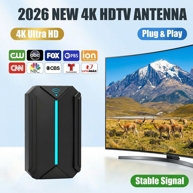 High Gain 4K HDTV Digital Antenna 1080P Television Aerial DVB-T DVB-T2 ATSC for Free Local Broadcast Channels ABC FOX CBS