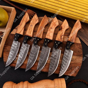 Couteaux de cuisine professionnels en acier Damas forgé à la main, à lame pleine, ambidextres, finition brossée, lame de 4,5 pouces, pour restaurant, maison et extérieur - Product Image 5