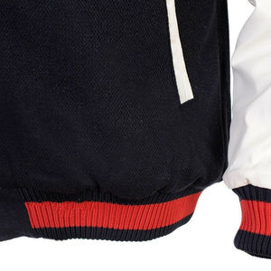 OEM Wholesale Wool Sleeves College Custom <b>Men</b> Baseball Varsity <b>Jacket</b> New Winter Unisex Zipper Stand Hooded Streetwear <b>Jacket</b> - Product Image 5
