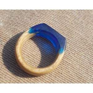 RR ENTERPRISES Bague minimaliste en bois et résine, design épuré, composants de bijoux - Product Image 5