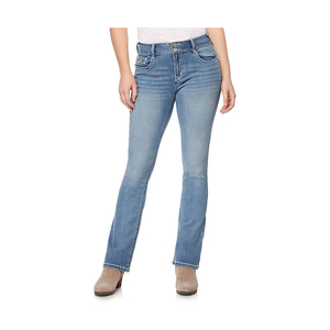 Women's Mid Waist <b>Flare</b> Denim <b>Jeans</b> Full Length Stonewashed <b>Vintage</b> Casual Style 100 Cotton Woven Fabric Leopard Winter - Product Image 5