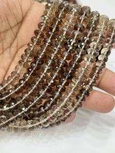 ลูกปัดพลอยควอตซ์สโมคกี้ธรรมชาติเกรด AAA ทรงเหลี่ยมขนาด 8 มม. ความยาว 8 นิ้ว - Product Image 2