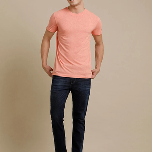 เสื้อยืดผู้ชายทรงปกติ ผ้าฝ้าย 100% สีเหลือง คอกลม แขนสั้น ผ้าเจอร์ซีย์เรียบ พิมพ์โลโก้ สตรีทแวร์ กันยับ - Product Image 3