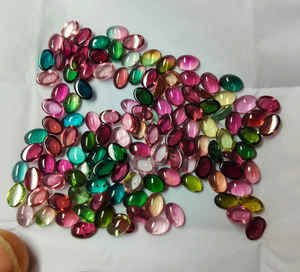 100% Natural precio al por mayor Natural Multi turmalina Color forma facetada piedra preciosa suelta cabujón hecho a mano joyería - Product Image 3