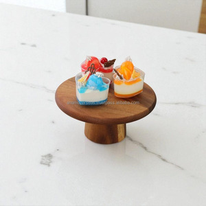 Wooden <b>Cake</b> <b>Stand</b> with Pedestal for Dessert Display - Product Image 4