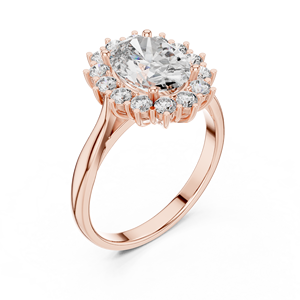TRENDY Lab Grown 2CT Brilliant Cut Diamond FLORAL <b>TOP</b> SET 18KT Rose Gold Rhodium Plated Luxury Engagement <b>Wedding</b> DAILY OFFICE - Product Image 1