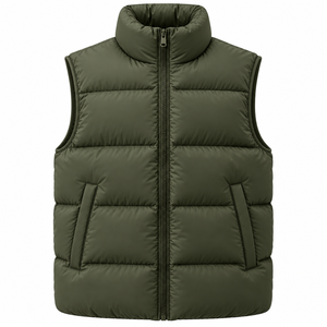 Chaleco Acolchado para Hombre al por Mayor, Sin Mangas, Cálido, de Invierno, para Exteriores, Color Sólido, Personalizado, Ropa Exterior Masculina - Product Image 1