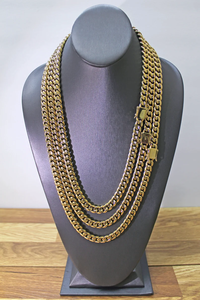 Solid Real 14K Gold Plated Figaro Chain Necklace Zinc Alloy For Unisex Hip Hop Style Daily Wear Jewelry - Product Image 3