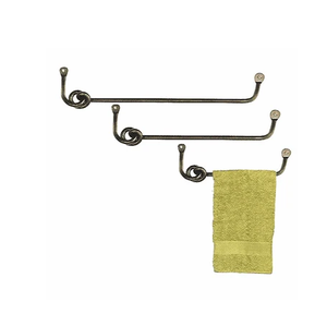 Wandmontierter Einzelhandtuchhalter aus Eisen mit Scroll-Design, schwarze Ausführung, perfekt für Zuhause, Hotels, Badezimmerzubehör. - Product Image 3