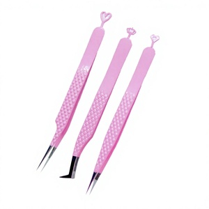 Pince à épiler en acier inoxydable de qualité supérieure, durable, à pointe ultra-fine pour extensions de cils 3D/6D, design doré - Product Image 4