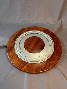 Wood Double Tier Rotating Tray Smooth-Spin Lazy Susan for Tabletop <b>Spice</b> Serving - Product Image 2