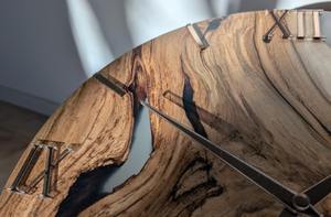 Handcrafted Rustic Wooden <b>Wall</b> <b>Clock</b> Natural Log Design <b>Unique</b> Asymmetrical Home Decor At Best Price - Product Image 4